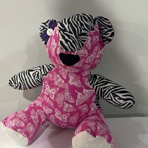 Pink and Black Zebra Pattern Stuffed Animal